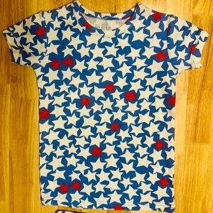 GAP Unisex Star Print Crewneck Pajama Set Blue, White & Red Age 6